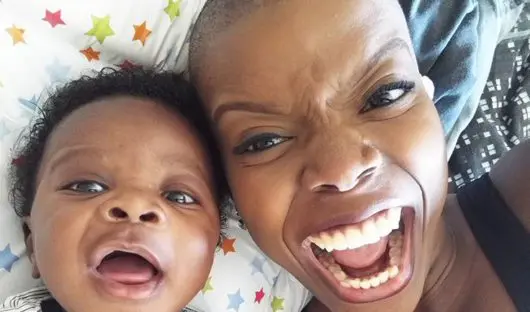 Grace with her son Austin