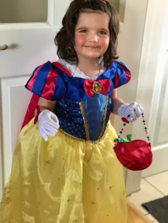 Heidi dressing up as Snow White