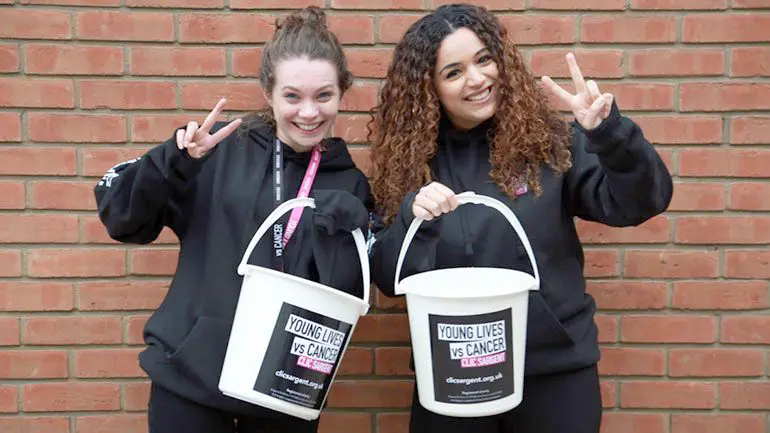 CLIC Sargent volunteers raising money with a bucket collection