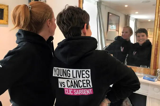 Celebrity Ambassador Patsy Palmer with Hannah, a young person supported by CLIC Sargent.