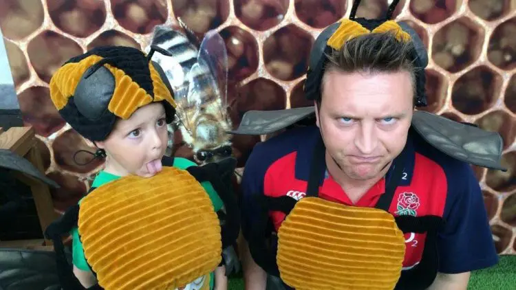 Tim and Michael in fancy dress