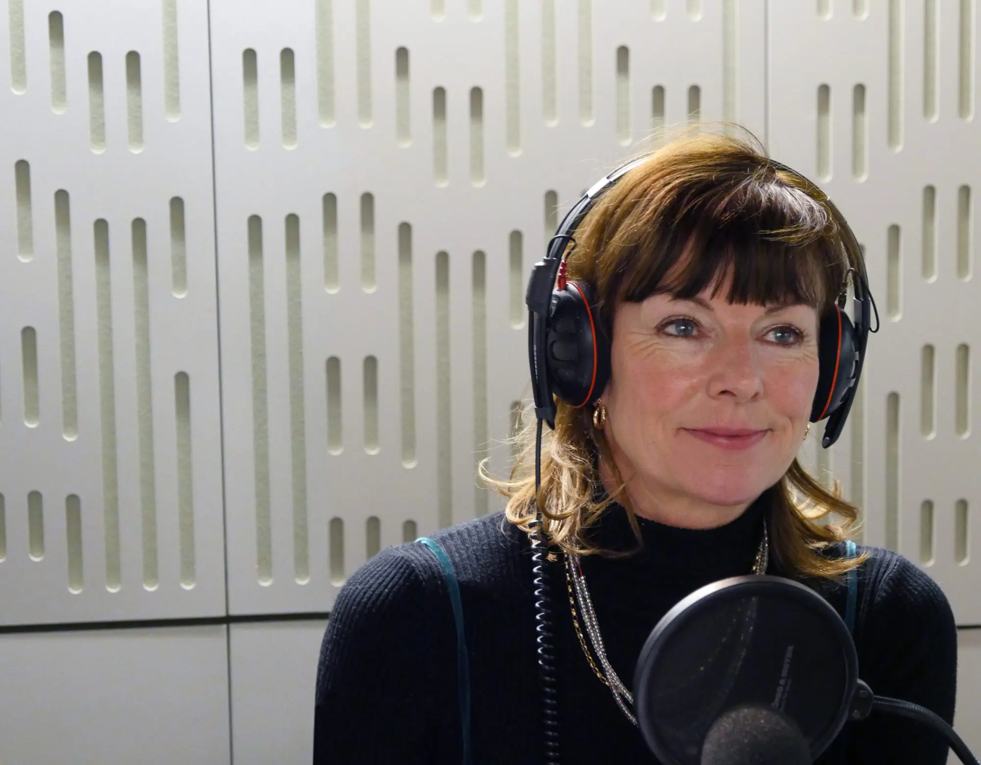 Actress and comedian Doon Mackichan recording our Radio 4 appeal.