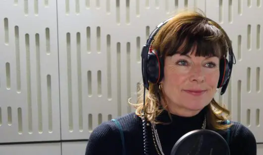 Actress and comedian Doon Mackichan recording our Radio 4 appeal.