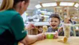 Albie, five, helped develop the new Morrisons Candyfloss and apple flavour ice cream