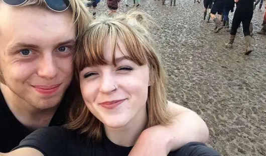 Seren and her boyfriend Josh at a music festival