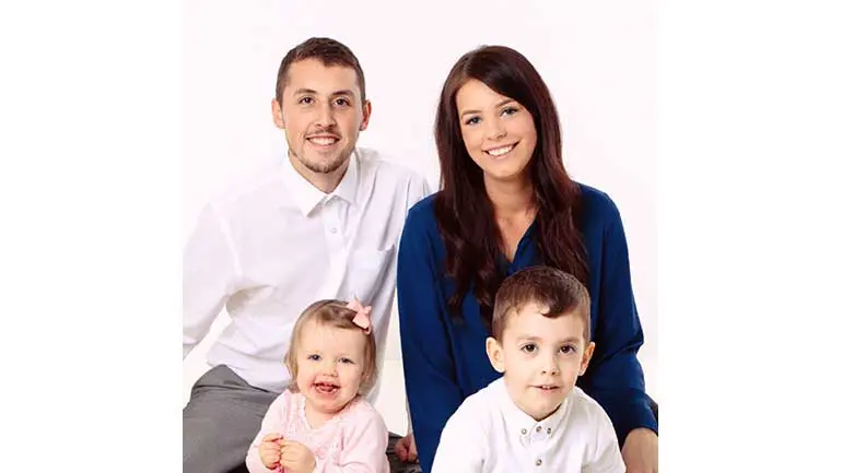 Jody with her partner Andy and their two children Lilly and Marshall.