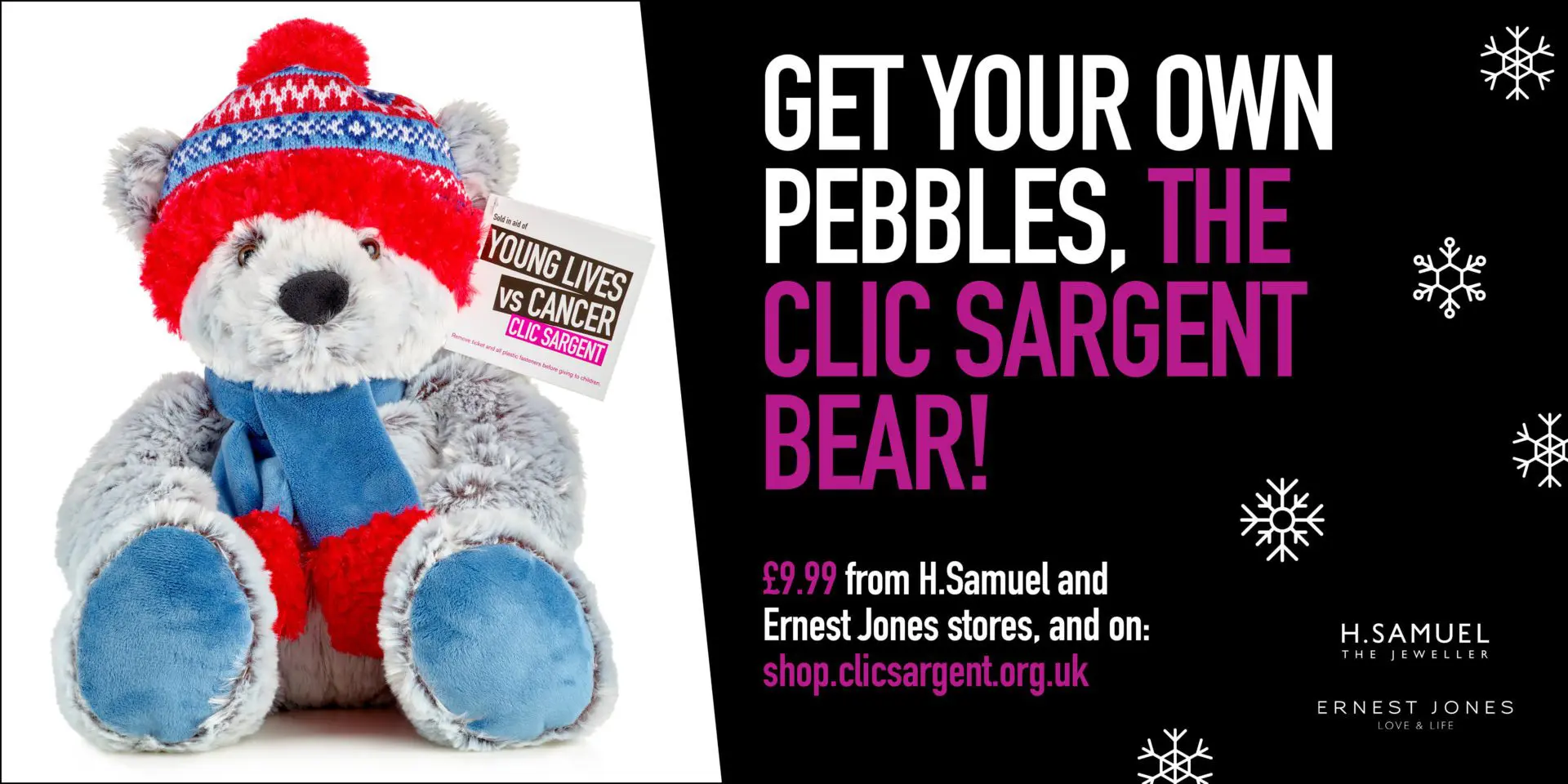Pebbles the CLIC Sargent Christmas bear