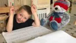 Bilbo with his CLIC Sargent bear Pebbles