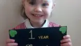 Ruby back at school after treatment. Ruby wants to be a nurse when she grows up.