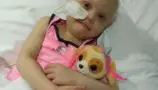 Ruby whilst she was on treatment in hospital