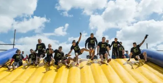 Group of people on an inflatable
