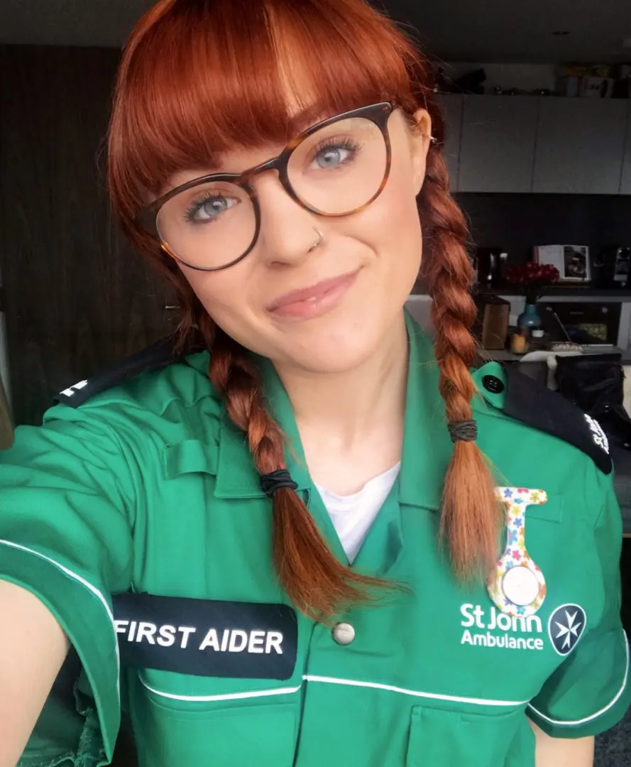 Female in first aider uniform