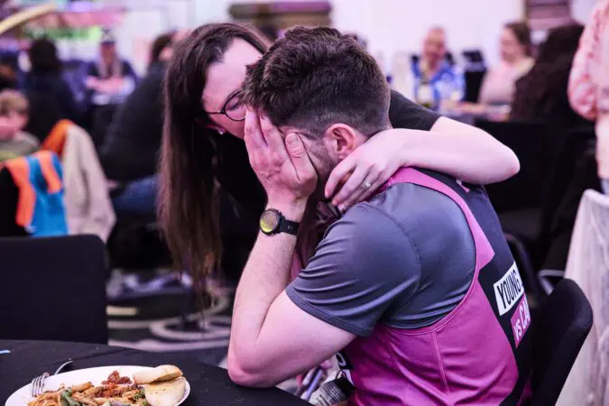 Young Lives vs Cancer London Marathon runner is emotional after the event