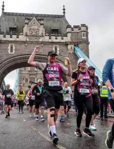 Carl and Chantelle in the London Marathon