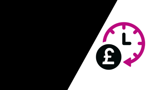 The cost of waiting banner image. Image of a clock and a pound sign.