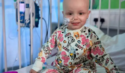 Nancy while receiving treatment in hospital