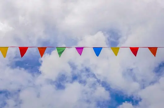 Bunting against a blue sky