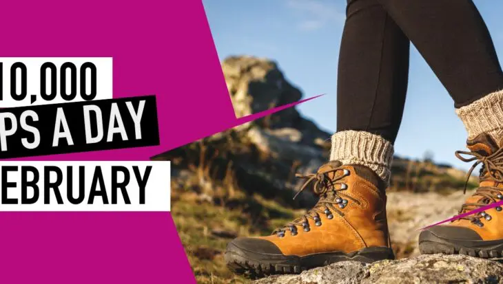 Image is of walking boots over rocks