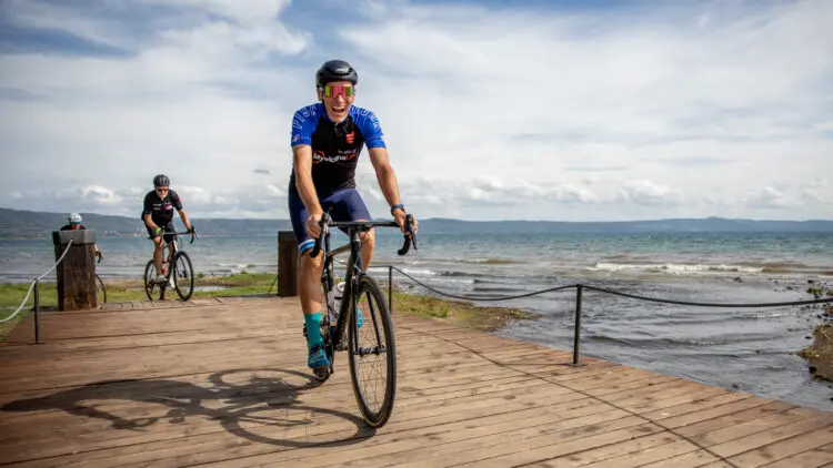 A cyclist on the route