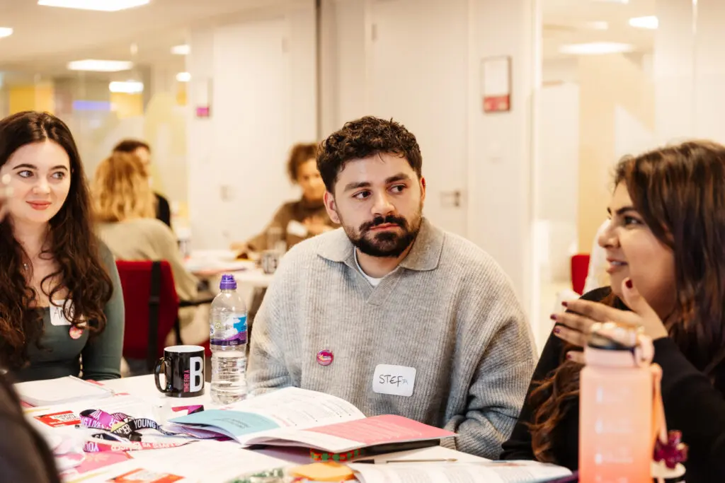 Three members of our Voice Board in discussion.