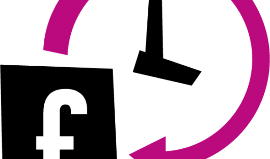 Graphic for our latest research The Cost of Waiting. Graphic shows a pink clock with a pound sign