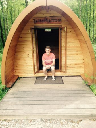 Chris pre diagnosis outside a yurt