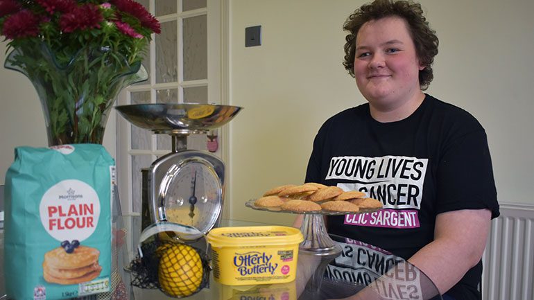 Matthew with his biscuits
