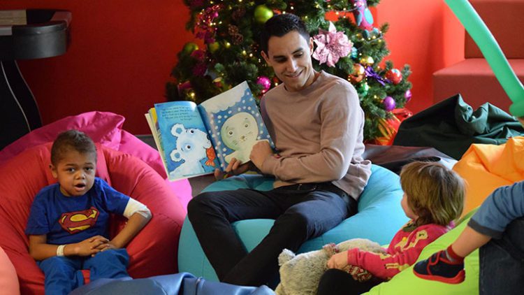 Children's television presenter Ben Cajee met children supported by CLIC Sargent