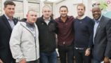 Football manager Frank Lampard met dads of some of CLIC Sargent's service users at Paul's House, our Home from Home in London