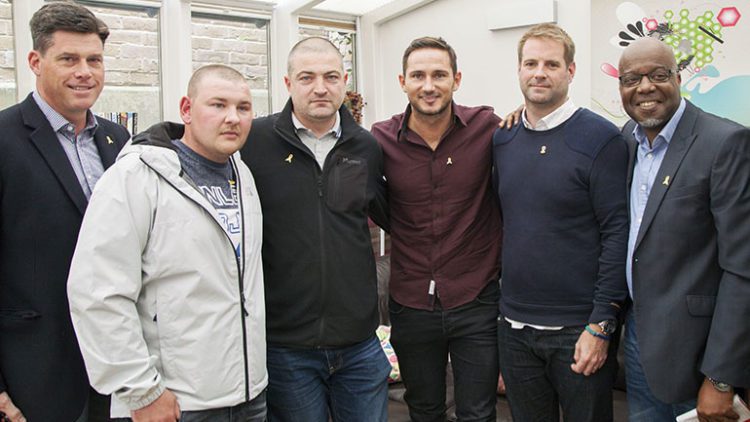 Football manager Frank Lampard met dads of some of CLIC Sargent's service users at Paul's House, our Home from Home in London