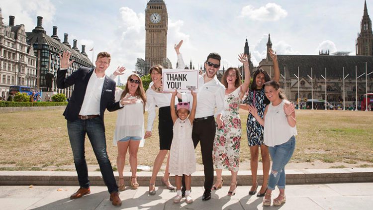 Televsion presenter Jake Humphrey joined CLIC Sargent staff and supporters to hand in our Cancer Cancer petition to Downing Street, calling for greater financial support for young cancer patients and their families