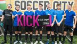 Staff from the Sir John Baker J D Wetherspoon pub in Portsmouth, who won the KICK for CLIC tournament