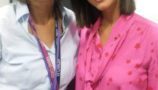 CLIC Sargent's CEO Kate Lee with reality television star Lucy Mecklenburgh