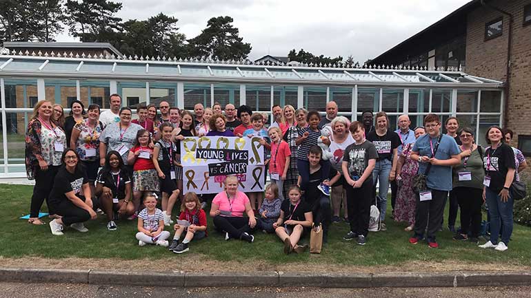 CLIC Sargent staff with children, young people and parents they support