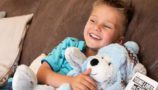 Seb with Barnaby the CLIC Sargent bear