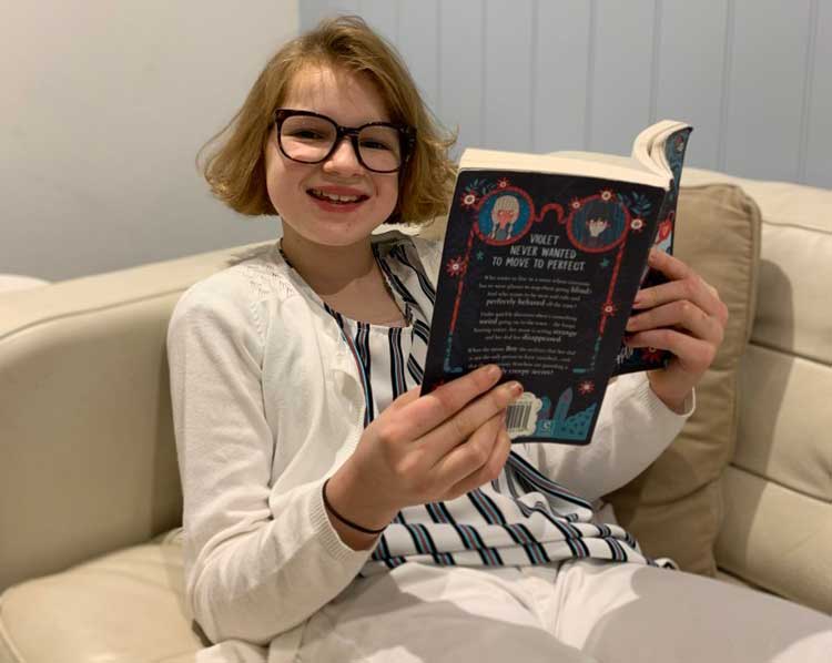 11-year old book-lover Maisie Bullock, who was supported by CLIC Sargent