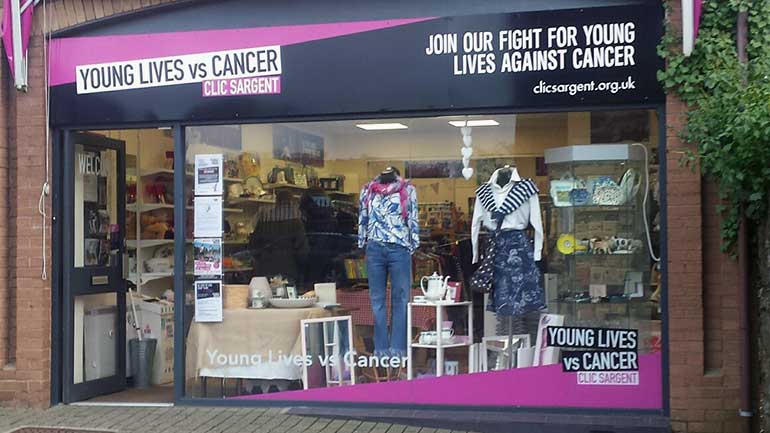 CLIC Sargent's Tiverton charity shop