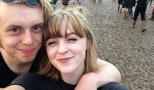 Seren and her boyfriend Josh at a music festival