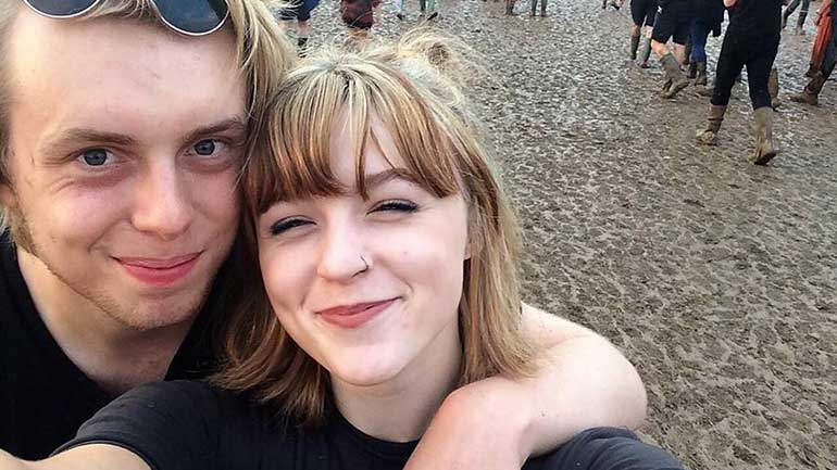 Seren and her boyfriend Josh at a music festival