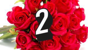 Red roses with number two