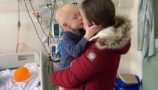 Nate in the hospital with his mum Nicola